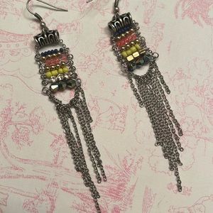 Metal Beaded Chains Earrings